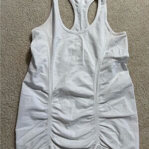 Athleta White Racerback Ruched Tank Top